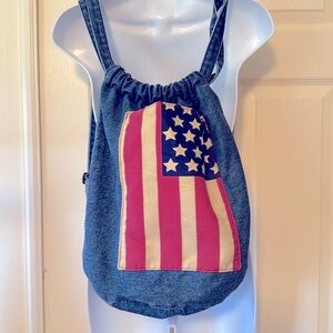 USA denim backpack purse